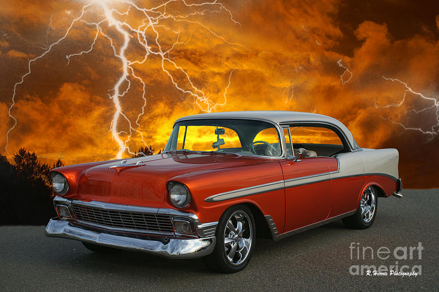 1956 Chevy Belair Mission Lightening Storm Photograph by Randy Harris