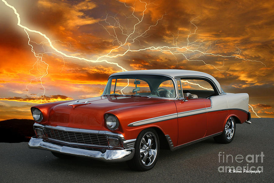 1956 Chevy in Lightening Storm Photograph by Randy Harris