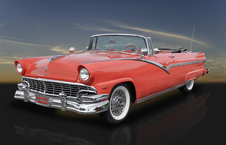 1956 Ford Fairlane Sunliner Convertible In Fiesta Red Photograph by ...