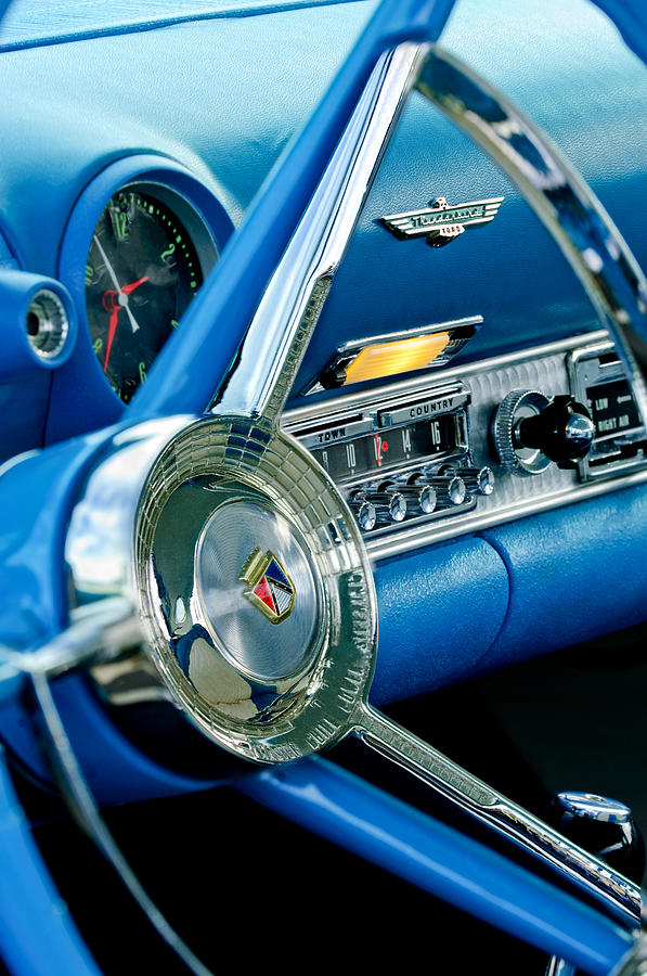 1956 Ford Thunderbird Steering Wheel and Emblem Photograph by Jill Reger