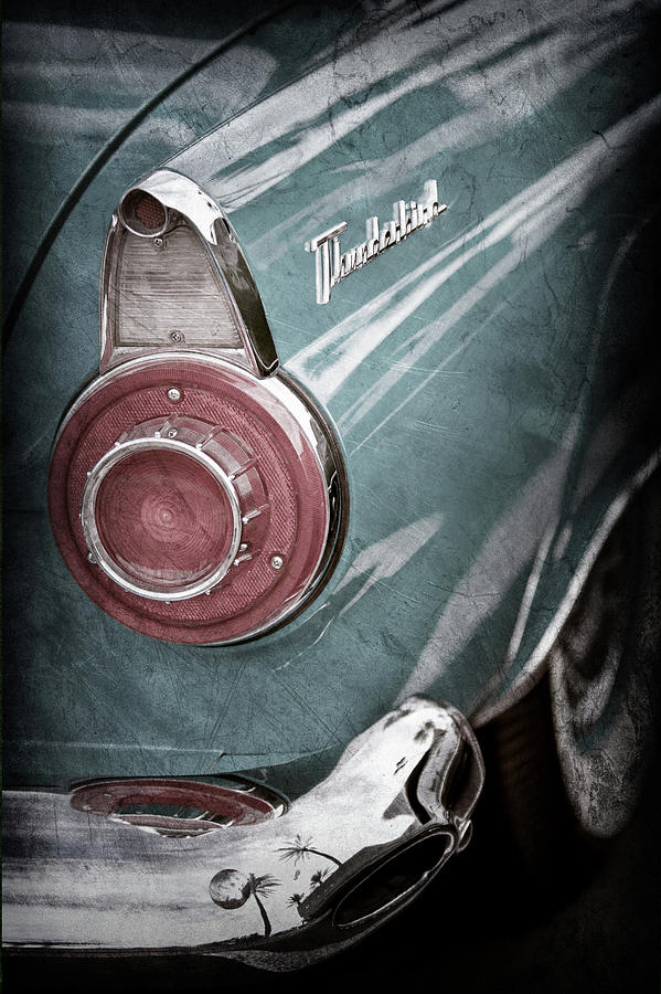 1956 Ford Thunderbird Taillight Emblem -0382ac Photograph by Jill Reger