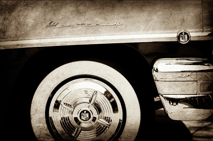 1956 Mercury Monterey 2-Door Hardtop Wheel Emblems -0898s Photograph by Jill Reger