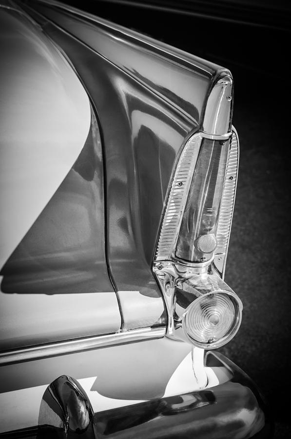 1956 Plymouth Tail Light -ck0233bw Photograph by Jill Reger