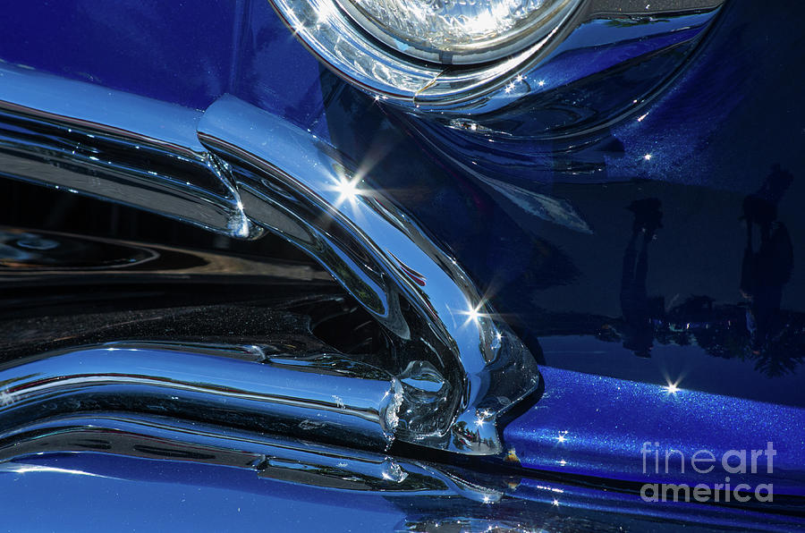 1956 Pontiac Chieftain Headlight and Grill 1 Photograph by Rick Bures