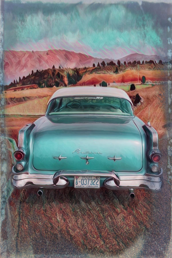 1956 Pontiac Watercolor Painting Photograph by Debra and Dave Vanderlaan