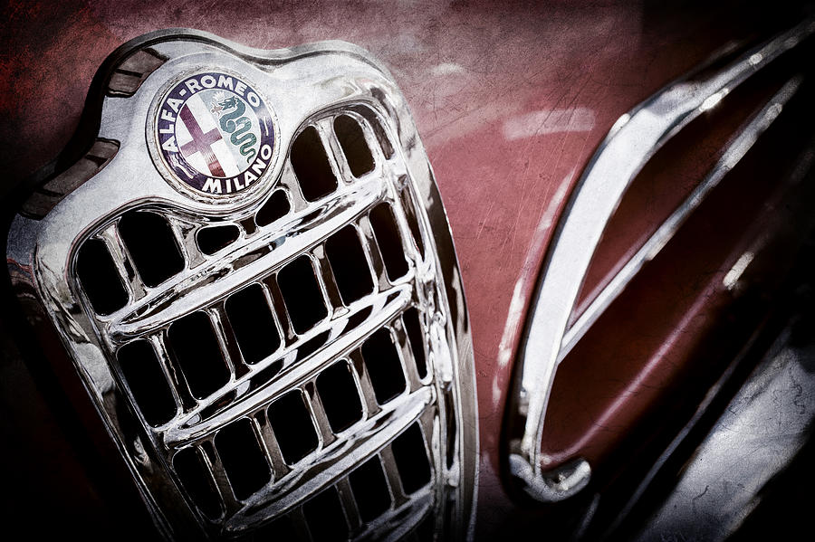 1957 Alfa Romeo 1900C Super Sprint Grille Emblem -0588ac Photograph by Jill Reger