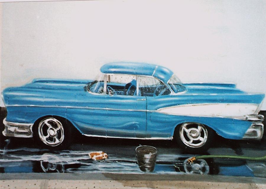 Car Painting - 1957 Bel air by Susan Roberts