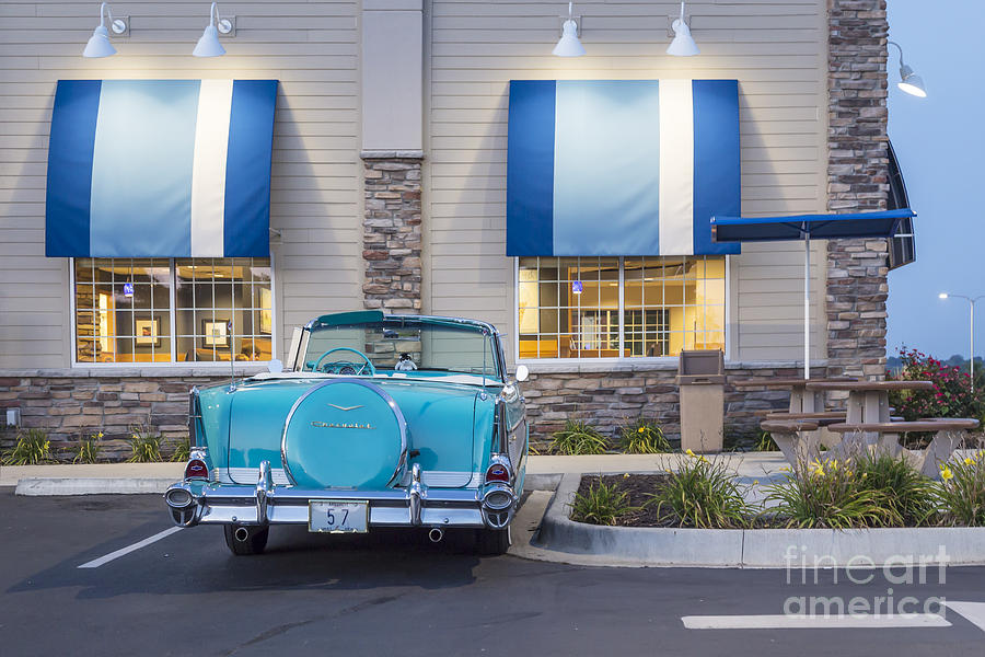 1957 Belair At the Diner Photograph by Dennis Hedberg