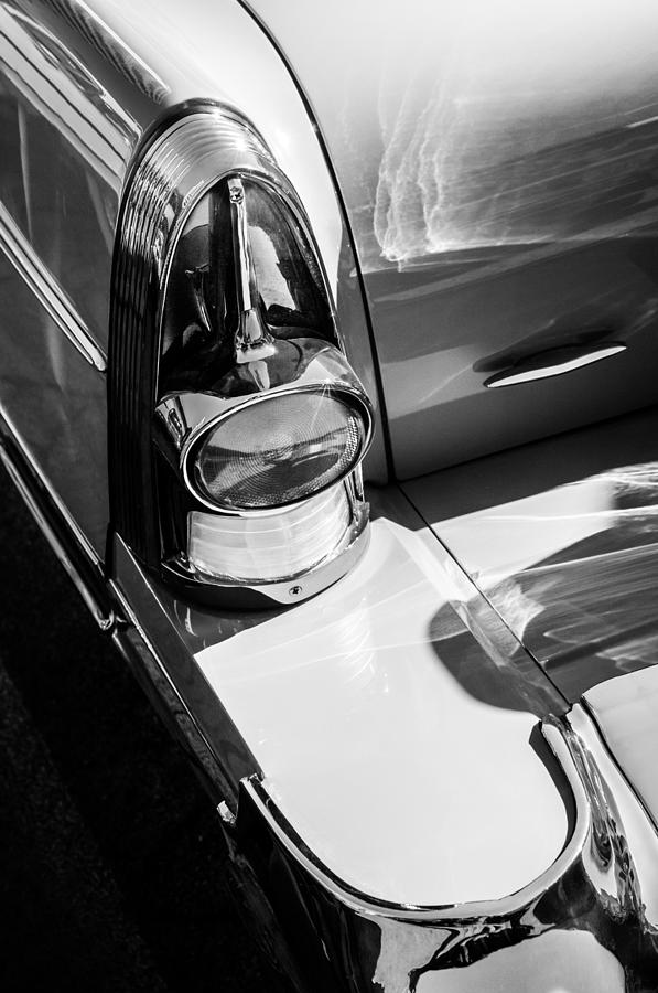 1957 Buick Tail Light -0159bw Photograph by Jill Reger