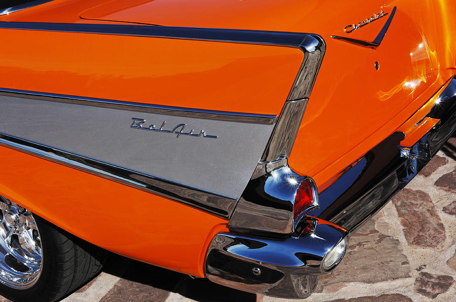 1957 Chevrolet Belair Coupe Tail Fin Photograph by Jill Reger