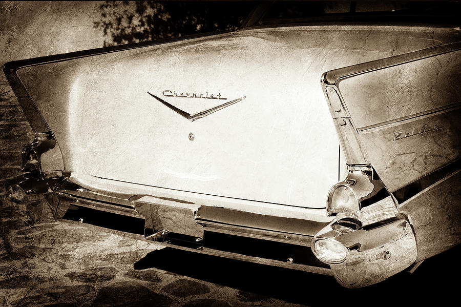 1957 Chevrolet Belair Tail Emblem -068s Photograph by Jill Reger