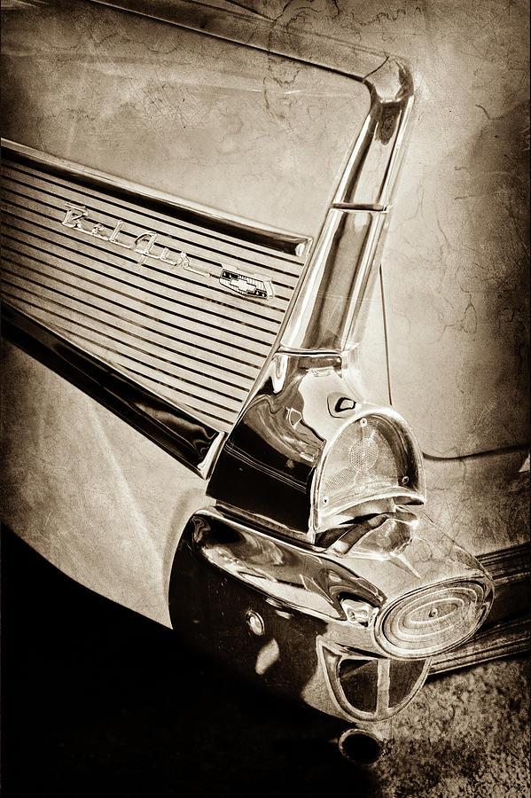 1957 Chevrolet Belair Taillight Emblem -0487s Photograph by Jill Reger
