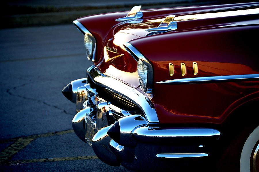 Car Photograph - 1957 Chevrolet Lipstick Red by Lesa Fine