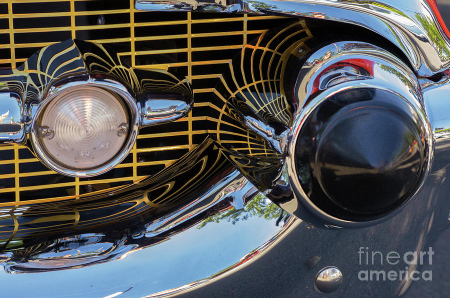 1957 Chevy Bel Air Grill Abstract 2 Photograph by Rick Bures