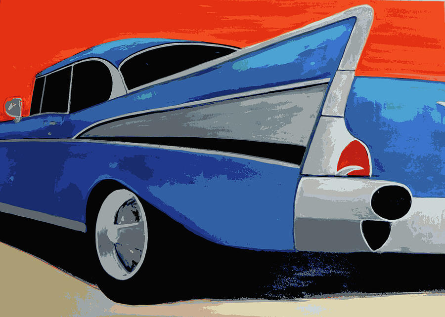 1957 Chevy Bel Air Painting by Katy Hawk