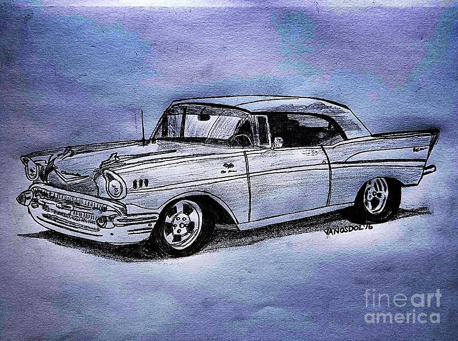 1957 Chevy Bel Air - Lavender Abstract Digital Art by Scott D Van Osdol ...