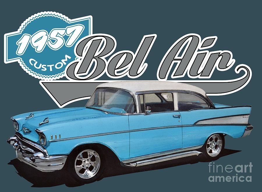Vintage Digital Art - 1957 Chevy Bel Air by Paul Kuras