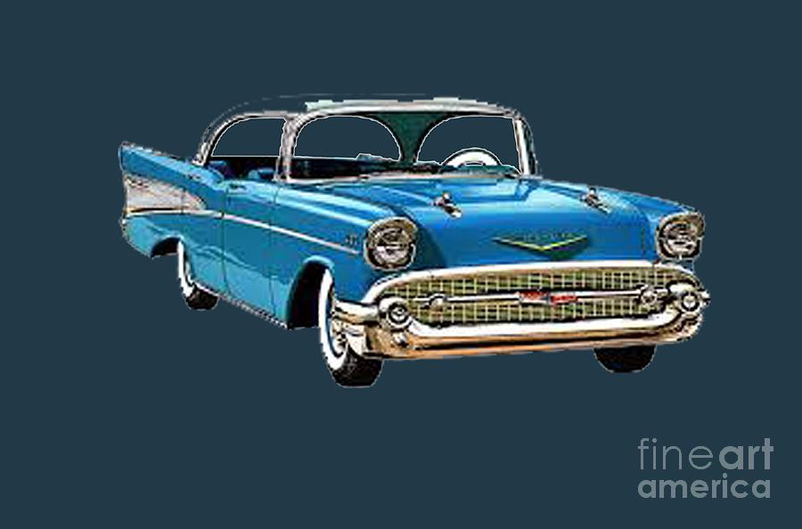 1957 Chevy Classic T-shirt Painting by Herb Strobino