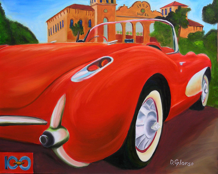 1957 Corvette Painting by Dean Glorso