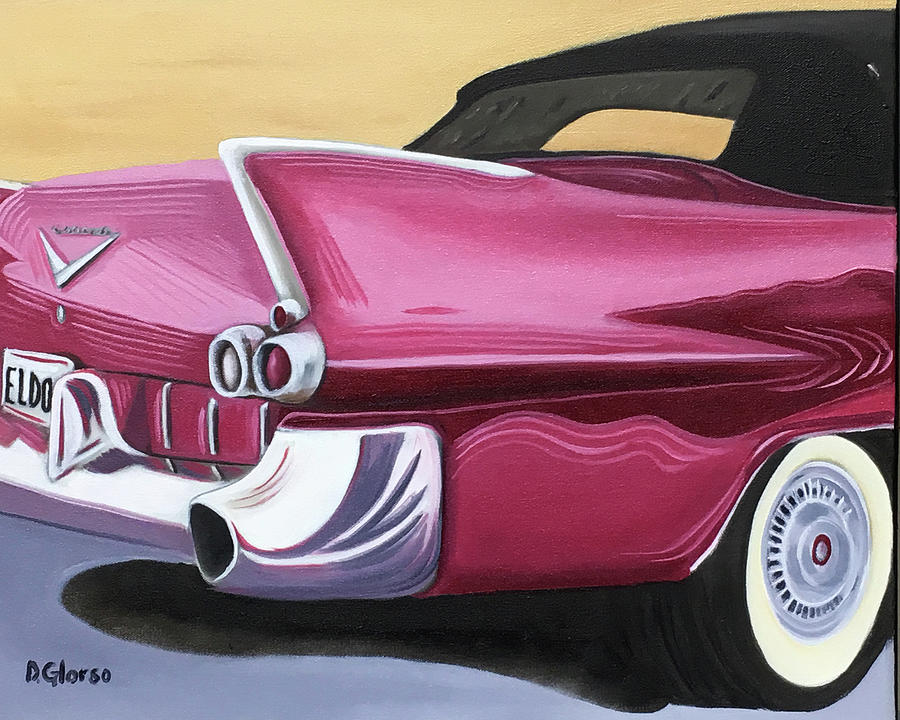 1957 Eldorado-Red Painting by Dean Glorso
