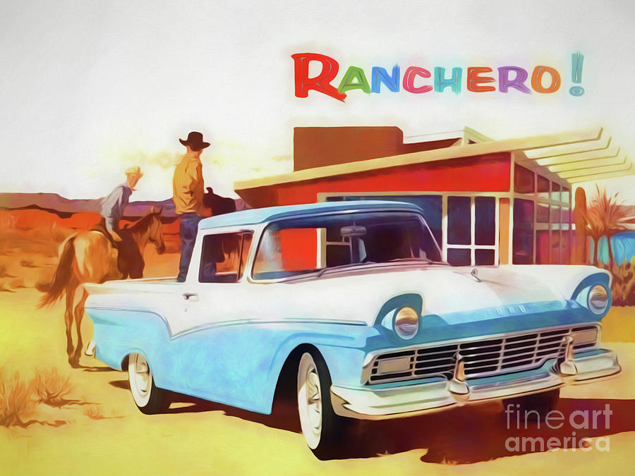 1957 Ford Ranchero Digital Art by Steven Parker
