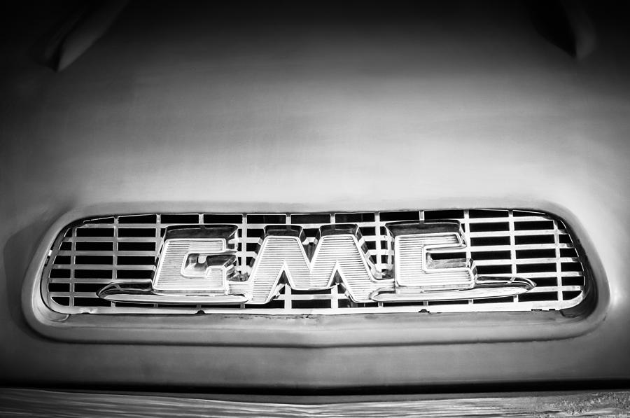1957 GMC Pickup Truck Grille Emblem -0329bw1 Photograph by Jill Reger