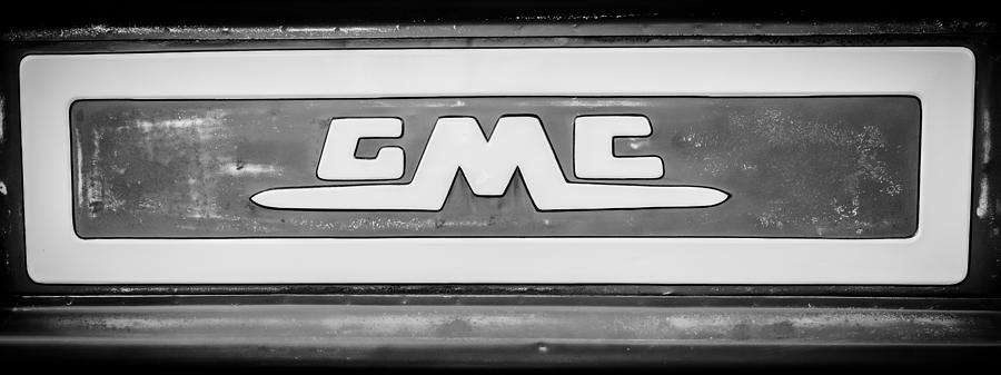 1957 GMC Pickup Truck Tail Gate Emblem -0272bw2 Photograph by Jill Reger