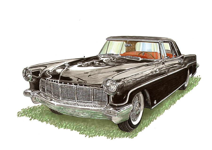 1957 Lincoln Continental MK II Painting by Jack Pumphrey