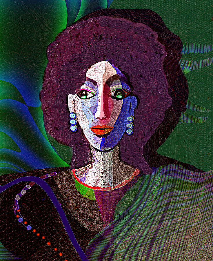 1957 - Strongheaded Lady with curly hair 1017 Digital Art by Irmgard Schoendorf Welch