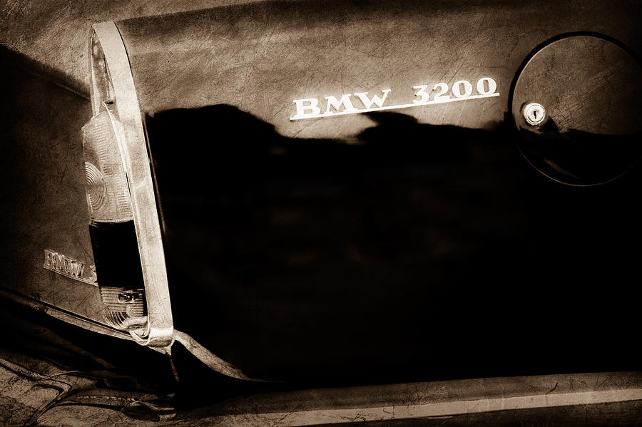 1958 BMW 3200 Michelotti Vignale Roadster Grille Emblem -2467s Photograph by Jill Reger