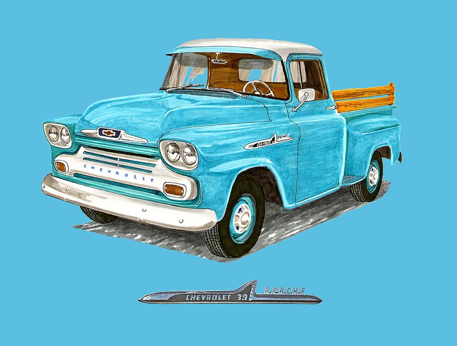 Sports Painting - Apache Pick up Truck by Jack Pumphrey