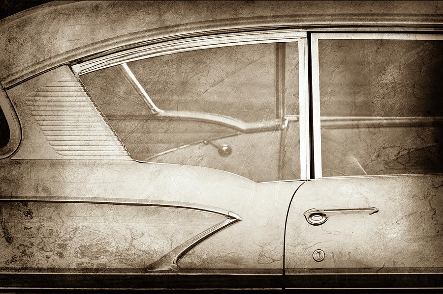 Transportation Photograph - 1958 Chevrolet Belair -0829s by Jill Reger