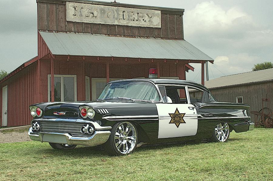1958 Chevrolet Sheriffs Car Photograph by Tim McCullough