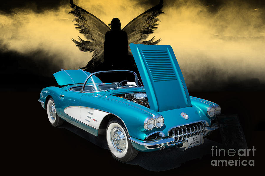 1958 Corvette by Chevrolet and Dark Angel photograph Print 3482. Photograph by M K Miller