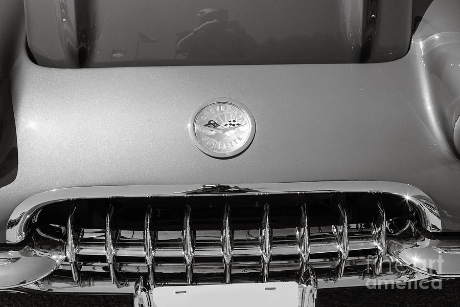 1958 Corvette by Chevrolet Front End and a sepia Photograph 3485 Photograph by M K Miller