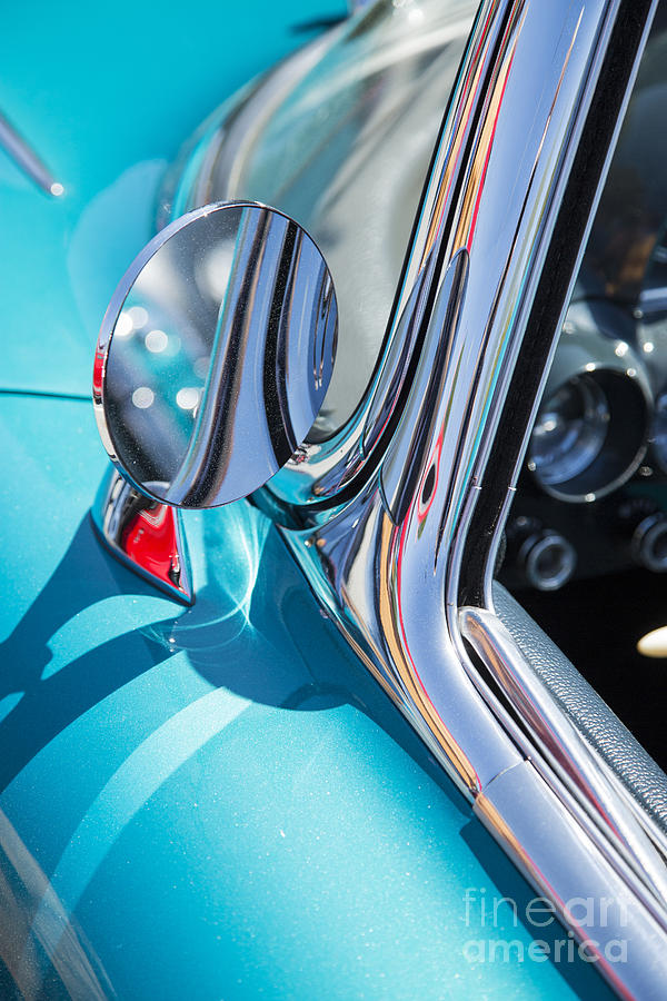 1958 Corvette by Chevrolet Outside Mirror in a Color Photograph  Photograph by M K Miller