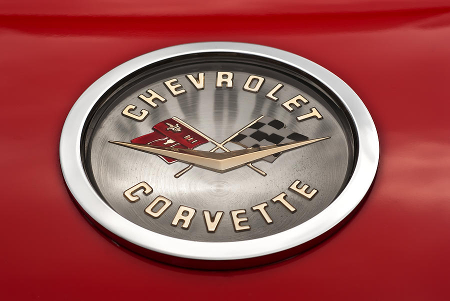 1958 Corvette Front Emblem Photograph by Onyonet Photo studios