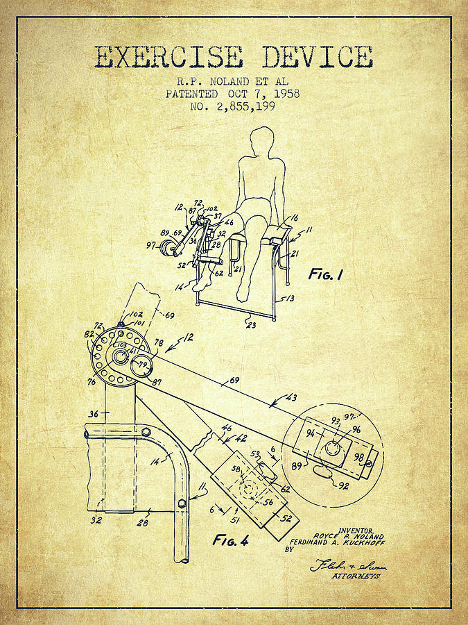 1958 Exercise Device Patent Spbb11_vn Digital Art