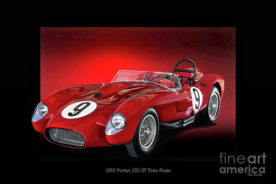 1958 Ferrari 250 GT Testa Rossa Studio Photograph by Dave Koontz