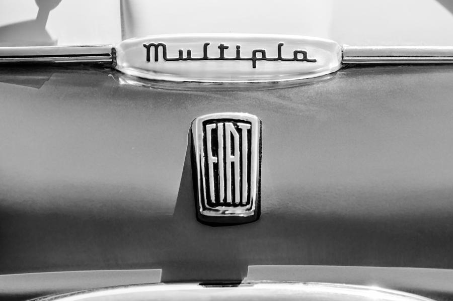 1958 Fiat Multipla Hood Emblems -1651bw Photograph by Jill Reger