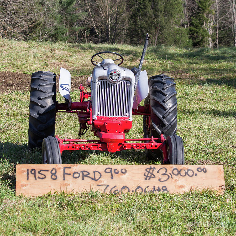 1958 Ford 900 Vintage Tractor for sale Stowe, Vermont Photograph by Edward Fielding