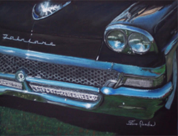 1958 ford Fairlane Pastel by Sharon Quarles - Fine Art America