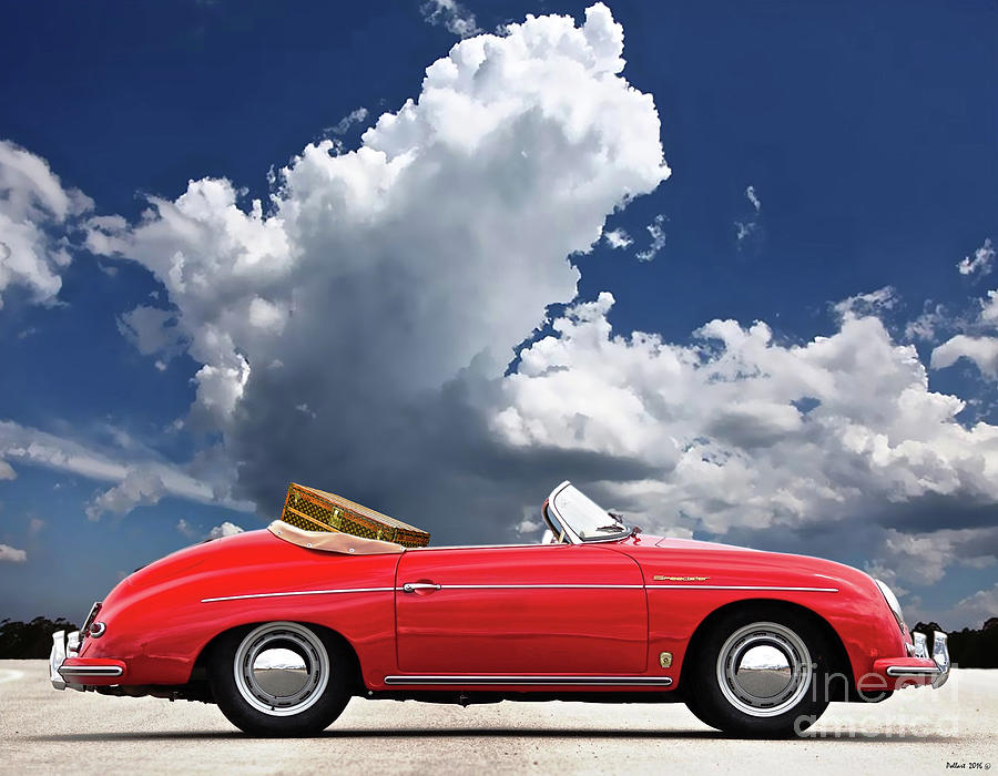Clint Eastwood Mixed Media - 1958 Red Porsche 356A, 1600 Speedster by Thomas Pollart