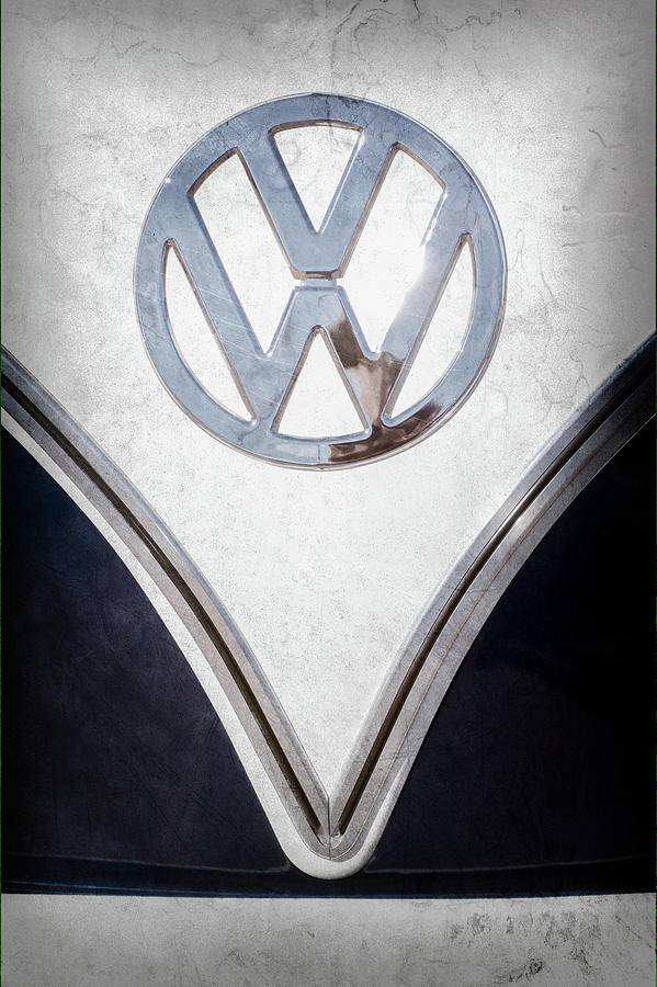 1958 Volkswagen VW Bus Emblem -0274ac Photograph by Jill Reger