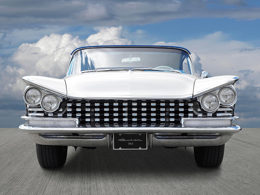 1959 Buick Grille and Headlights Photograph by Gill Billington