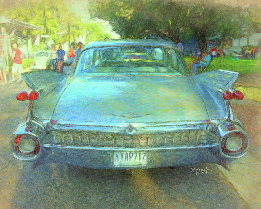 1959 Cadillac Classic Car Digital Art by Rebecca Korpita