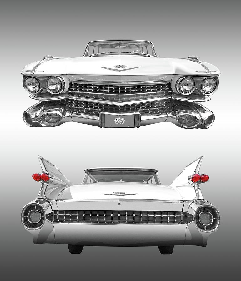 1959 Cadillac Front and Rear Vertical Photograph by Gill Billington