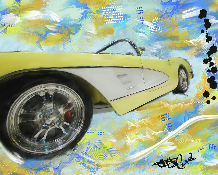 1959 Corvette Digital Art by Donald Pavlica
