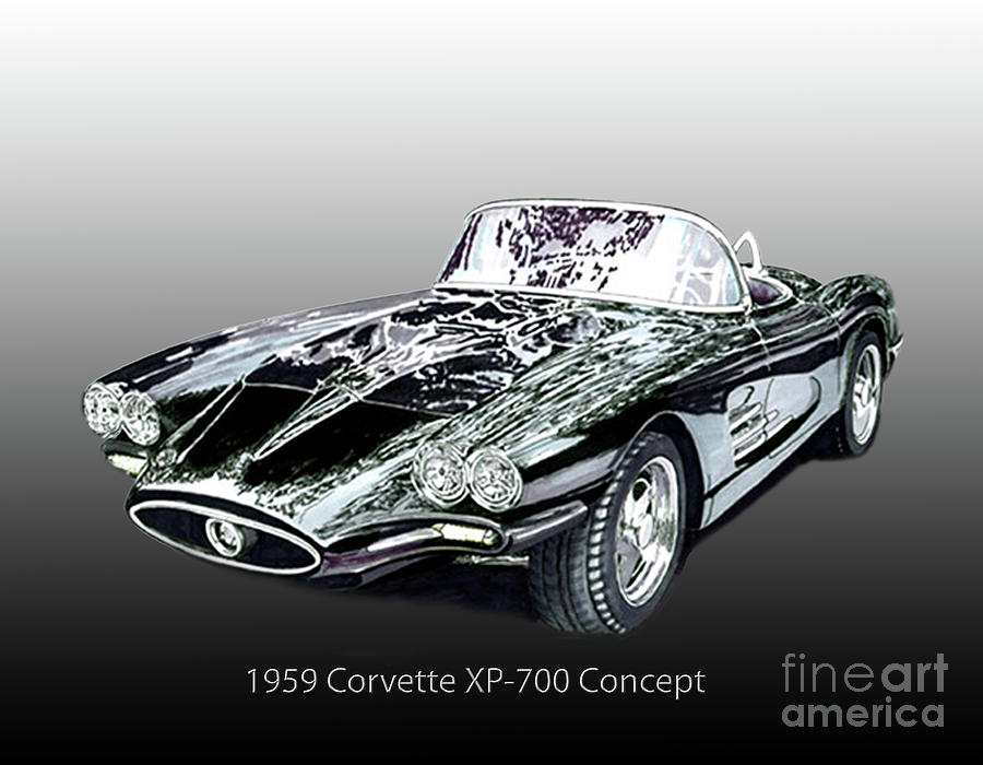 1959 Corvette X P 700 Concept Painting by Jack Pumphrey