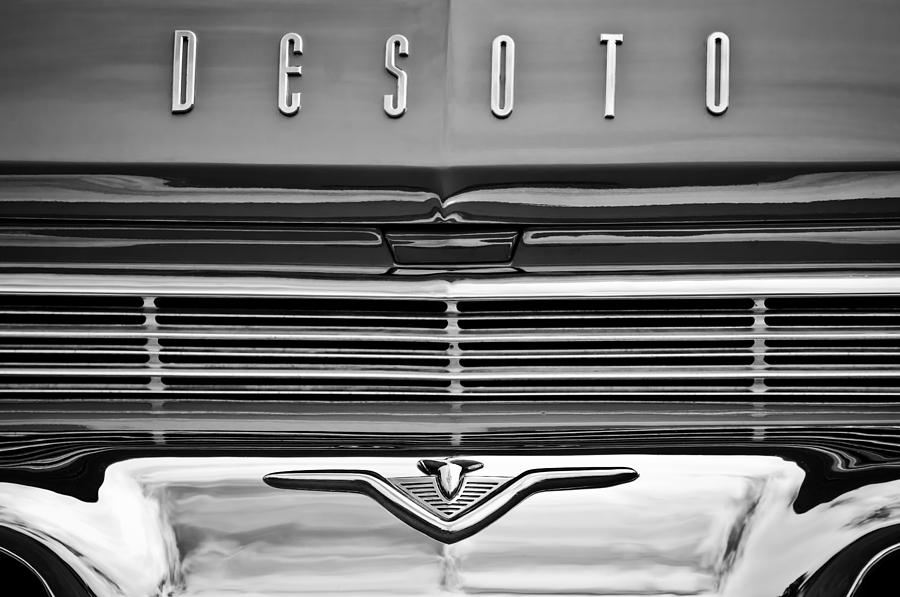 1959 DeSoto Firesweep 2-Door Hardtop Emblems -1807bw Photograph by Jill Reger